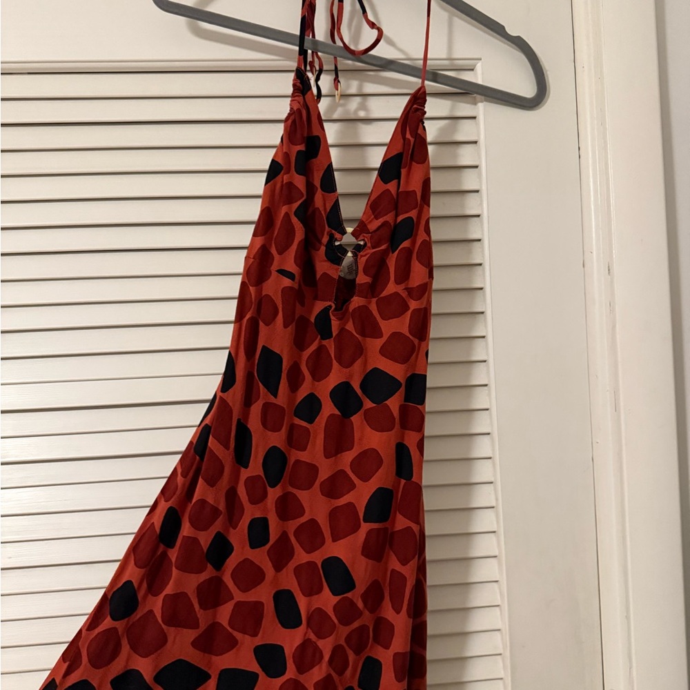 Red and Black Patterned Dress